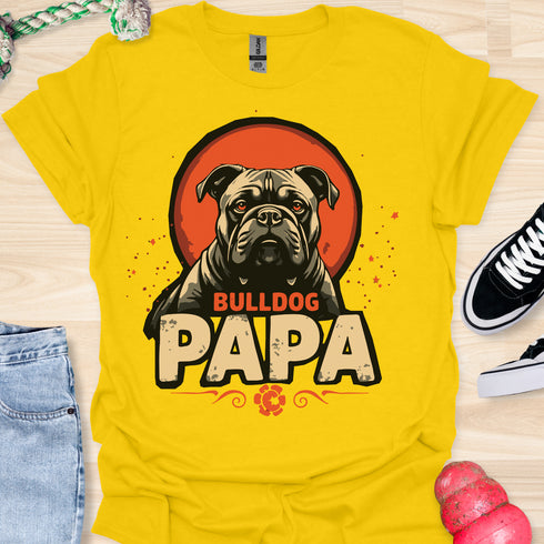Bulldog Papa - V7 - Gothic Graphic Dark T-Shirt